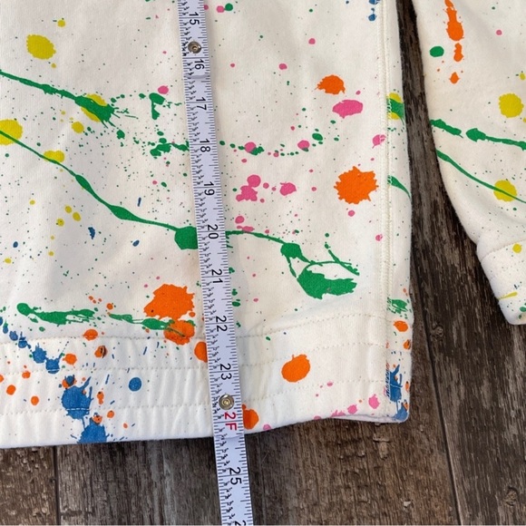 Teddy Fresh Paint Spatter Hoodie Sweatshirt Mens Small White - Picture 8 of 11
